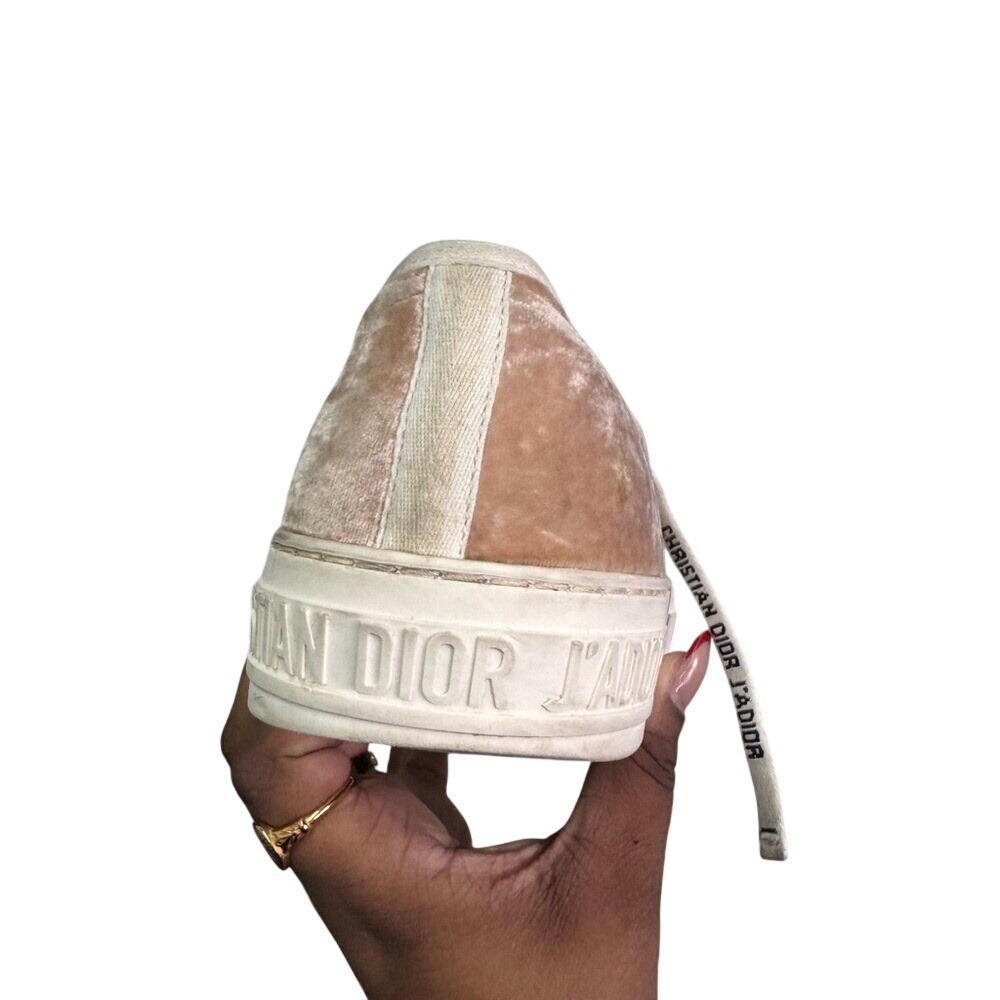 Dior Pink Velvet Low Top Walk'N'Dior Sneakers size 41 - Picture 2 of 11
